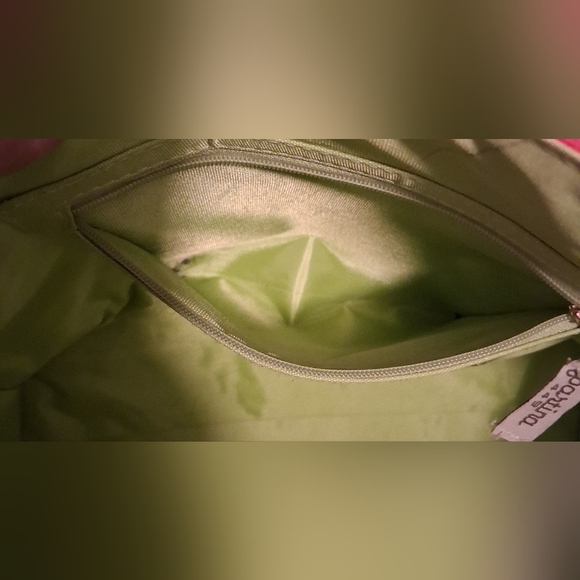 Spartina 449 Pink & Green Pineapple Paisley Linen Boho Casual Tote Purse Bag - Picture 9 of 13